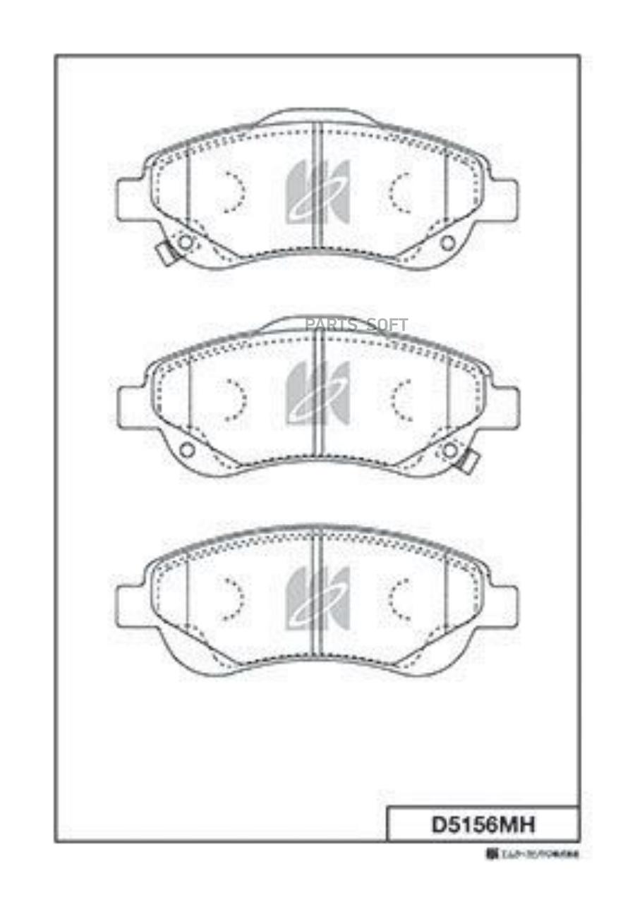 

Тормозные колодки Kashiyama дисковые с антискрипными пластинами D5156MH