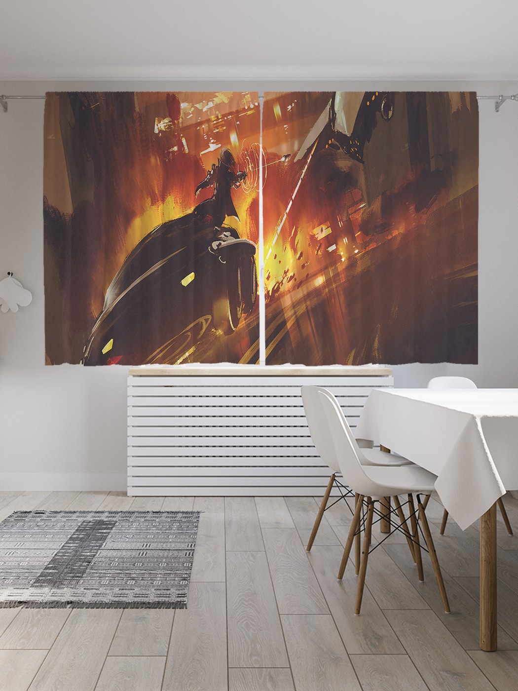 

Классические шторы JoyArty "Фантастическая погоня", Oxford DeLux, 2 полотна 145x180 см, Фантастическая погоня