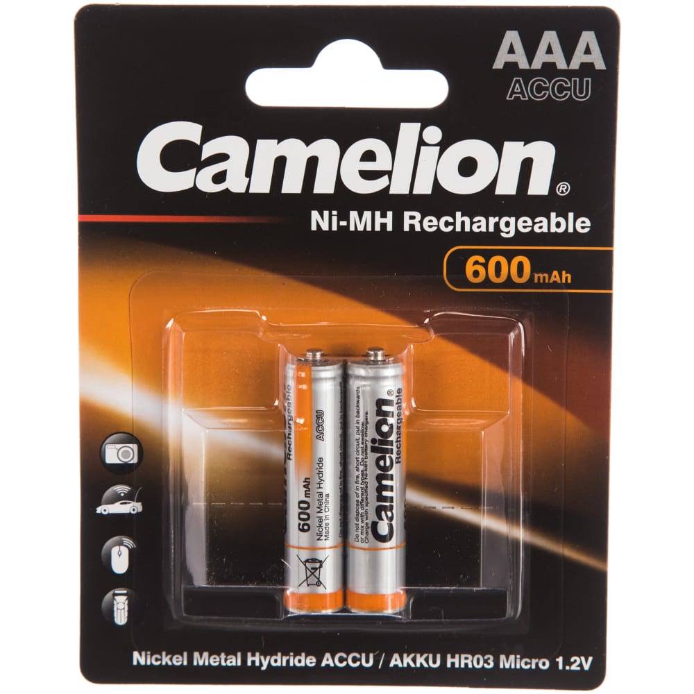 

Camelion AAA- 600mAh Ni-Mh BL-2 аккум-р,1.2В 2695