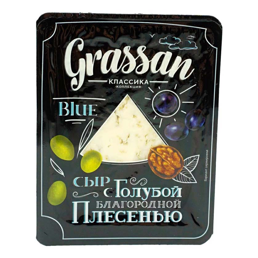 Сыр мягкий Grassan с голубой благородной плесенью 50%100 г