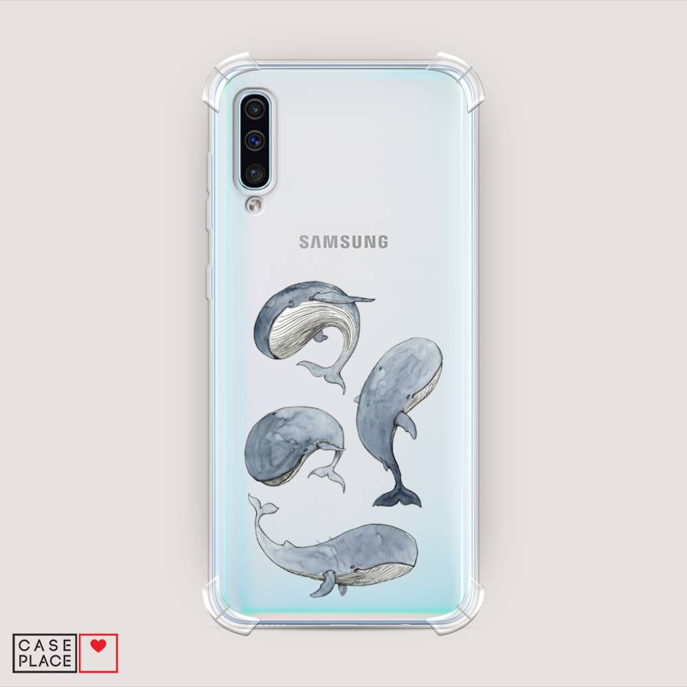 фото Противоударный силиконовый чехол "киты" на samsung galaxy a30s awog