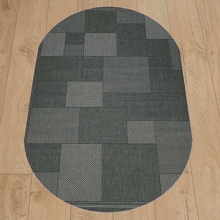 

Ковёр Kitroom Декора 100х200 овальный серый 52101