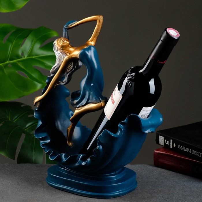 Подставка под бутылку Хорошие сувениры Девушка на волне синяя, полистоун (2000044190017)