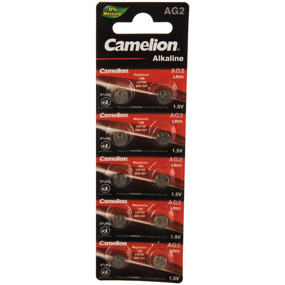 Camelion G 2 BL-10 Mercury Free AG2-BP100Hg, 396A/LR726/196 батарейка для часов 12810