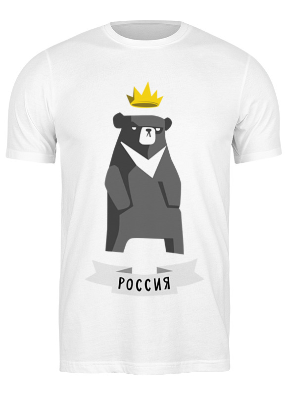 

Футболка унисекс Printio Мишка россия белая 2XL, Белый, Мишка россия