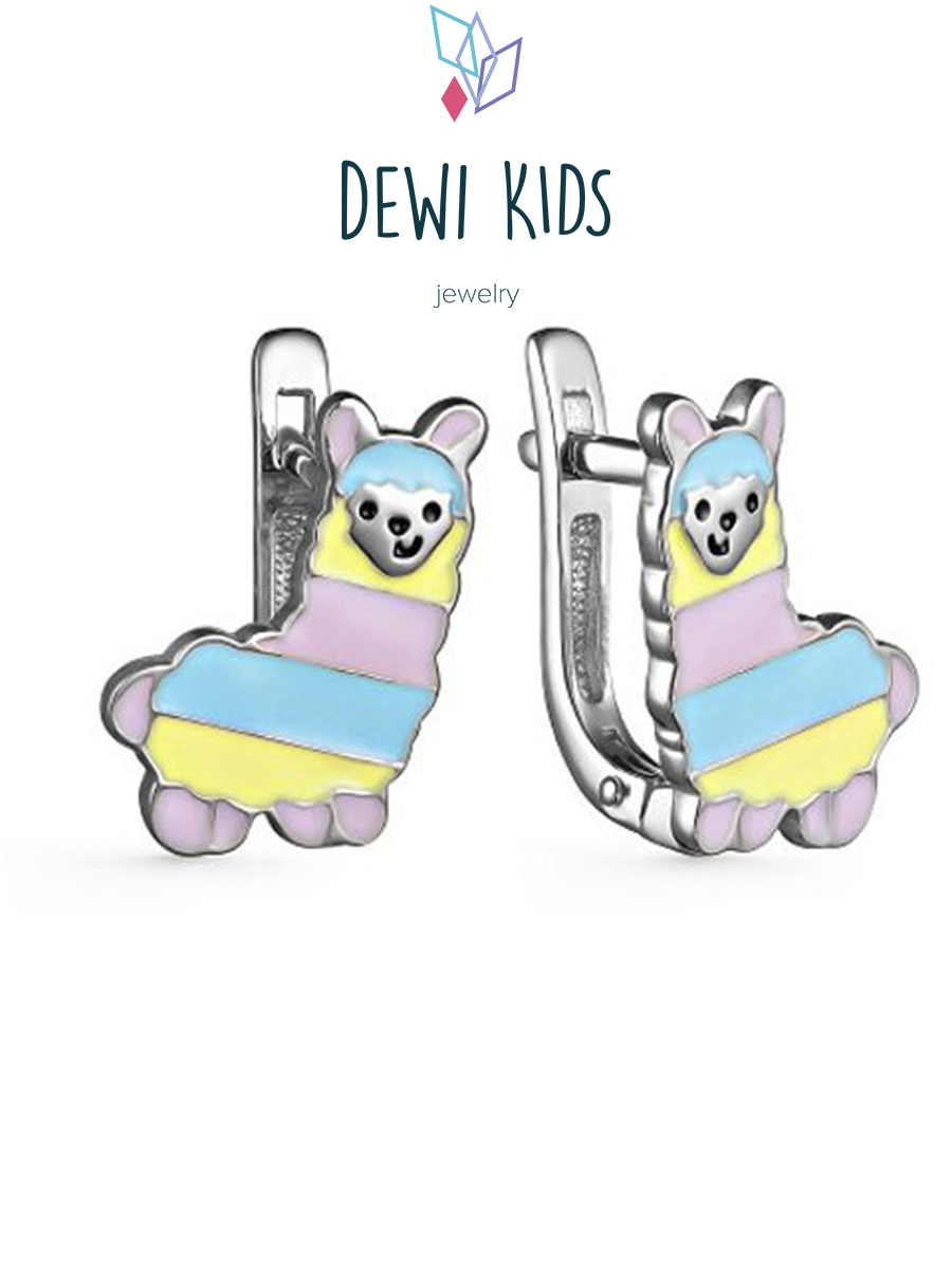 

Серьги из серебра DEWI KIDS 901022334, эмаль, 901022334