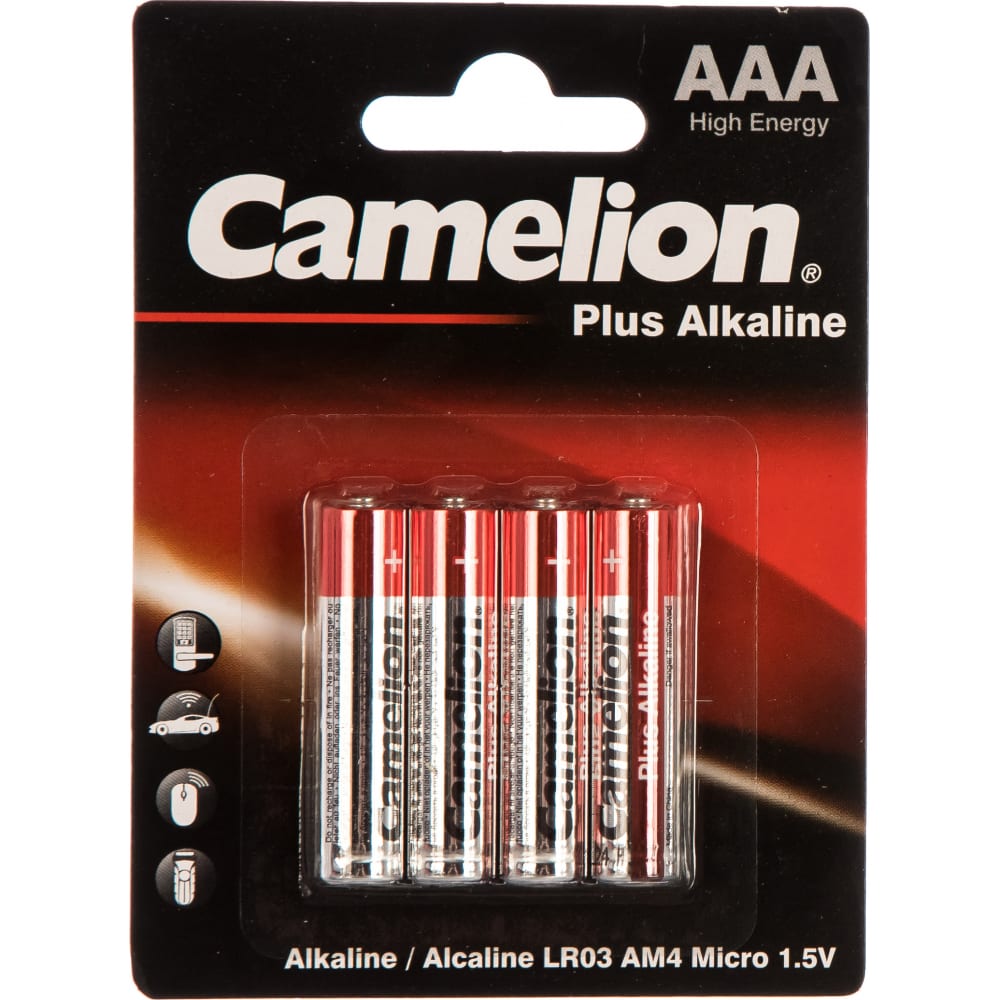 

Батарейка Camelion Alkaline Plus LR03-BP4 AAA, 1,5V, 4 шт., Camelion-1-0