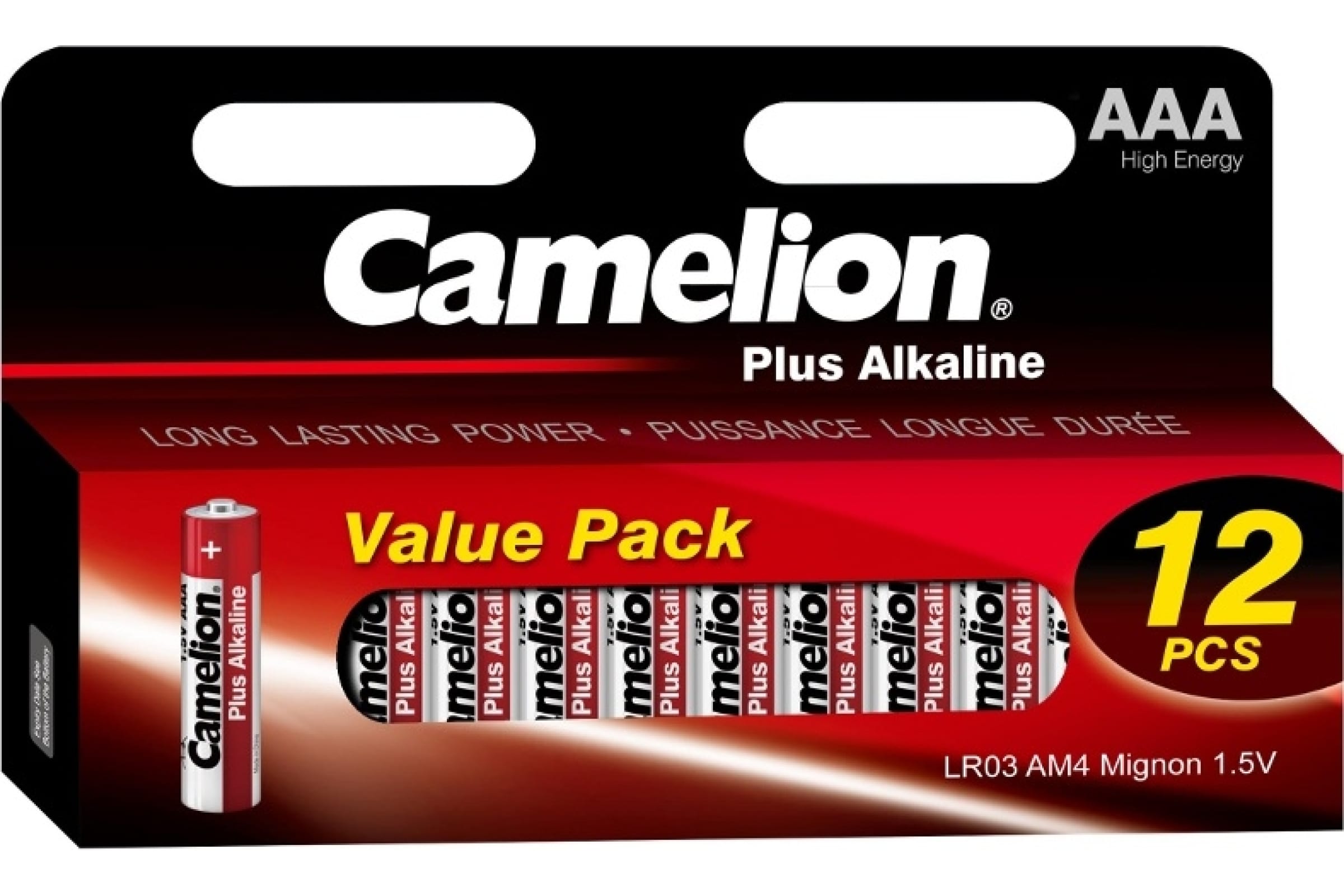 

Camelion LR03 Plus Alkaline BLOCK-12 LR03-HP12, батарейка,1.5В 14260