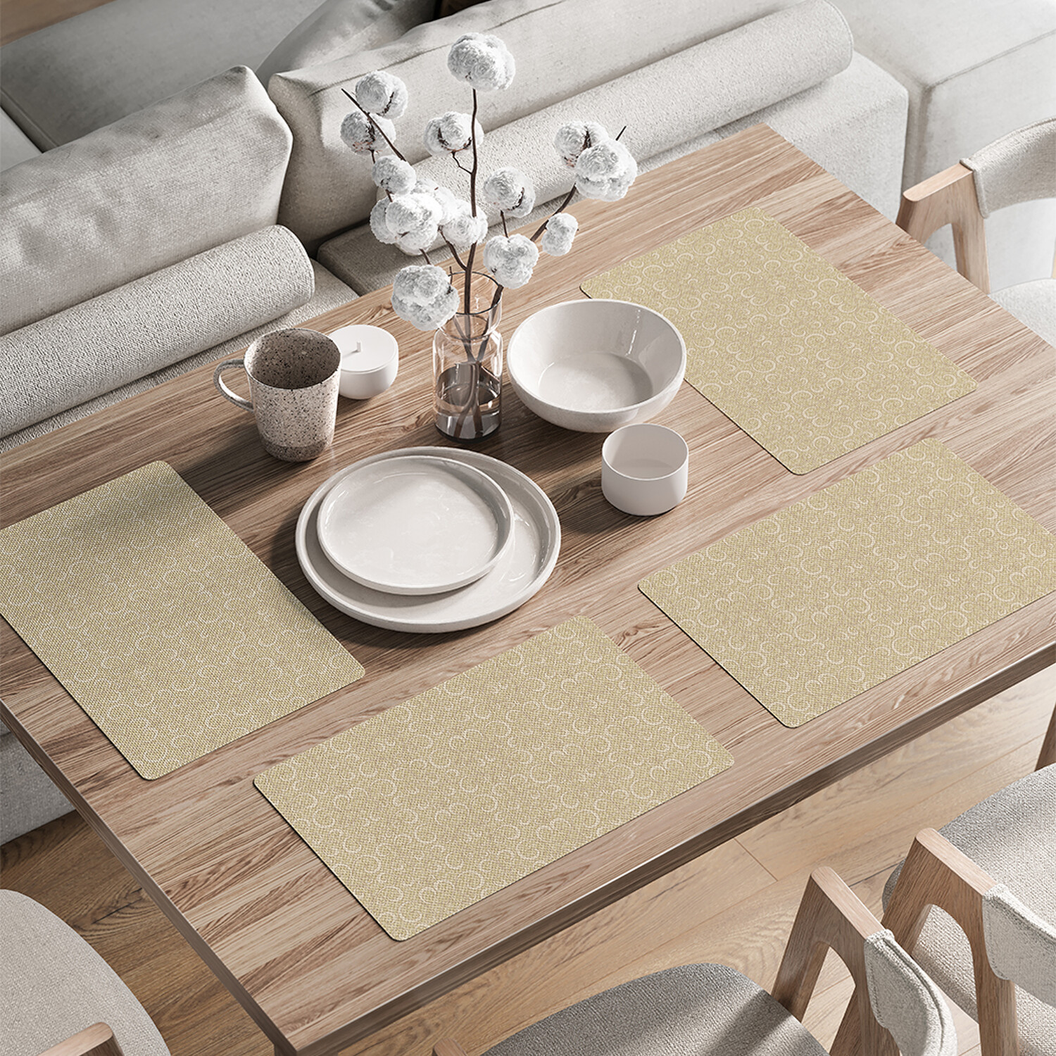 

Комплект салфеток JoyArty Классический орнамент для сервировки стола 46x30 см, 4шт, Бежевый, Классический орнамент