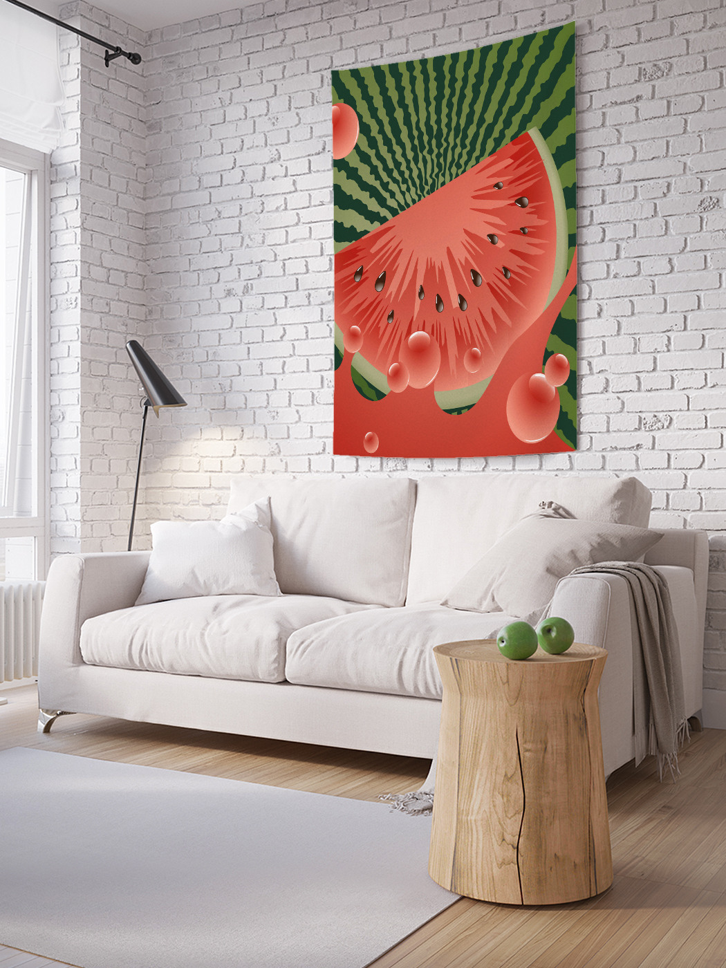 

Вертикальное фотопанно на стену JoyArty Сочный полосатый арбуз 100x150 см, Сочный полосатый арбуз