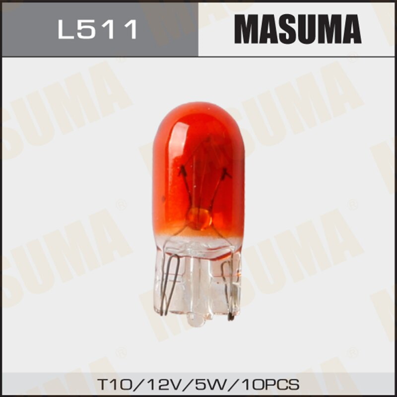 Лампа Б/Ц 12V 21W T20, Orange (Упаковка 10 Шт, Цена За 1 Шт) Masuma L521