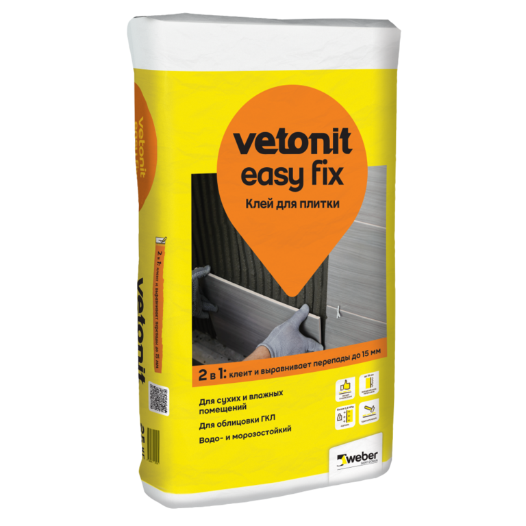 WEBER.VETONIT Easy Fix + клей клей для керамогранита среднего и крупного формата (25кг)