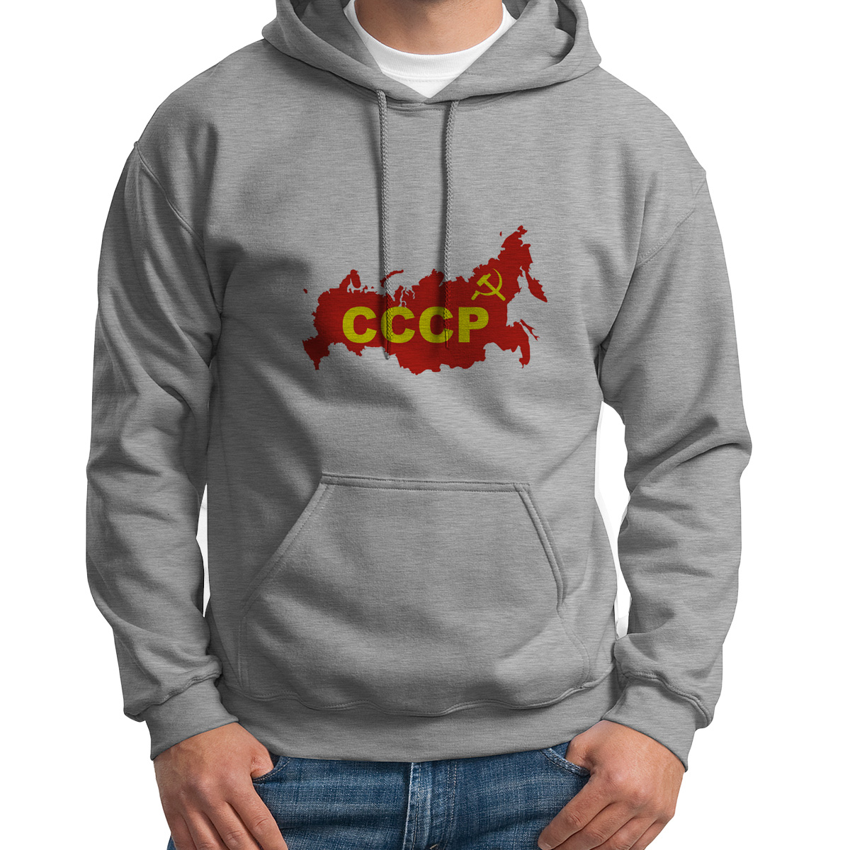 

Худи унисекс CoolPodarok СССР серое 42 RU, Серый, 2S013624