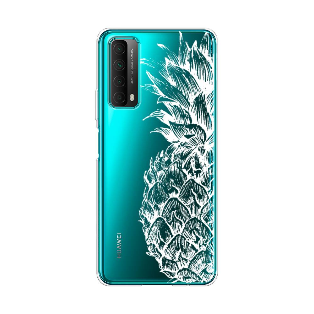 

Чехол Awog на Huawei P Smart 2021 "Ананас графика белая", Разноцветный, 6104750-10