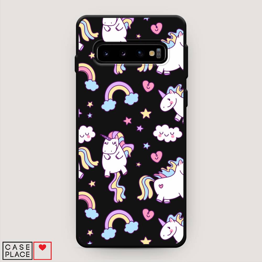 фото Матовый силиконовый чехол "sweet unicorns dreams" на samsung galaxy s10 + awog