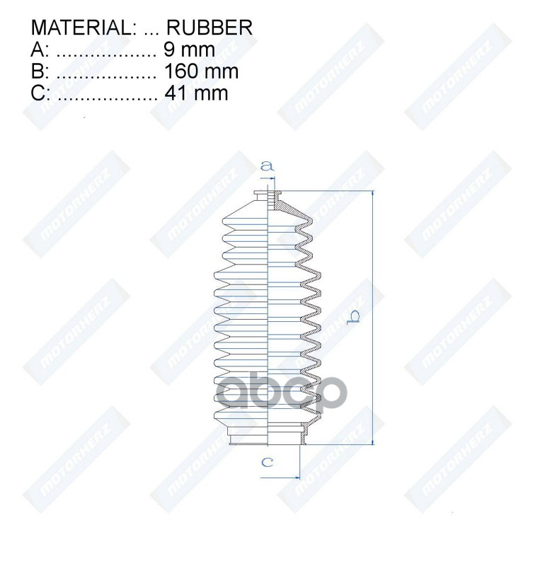 

Пыльник Рулевой Рейки Rubber (916041) Nissan Motorherz арт. RDZ0320MG