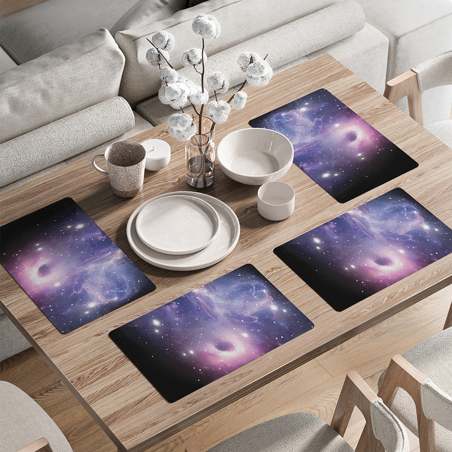 

Комплект тканевых салфеток JoyArty Ближе к звездам для сервировки стола 46x30 см, 4шт, Черный, Ближе к звездам