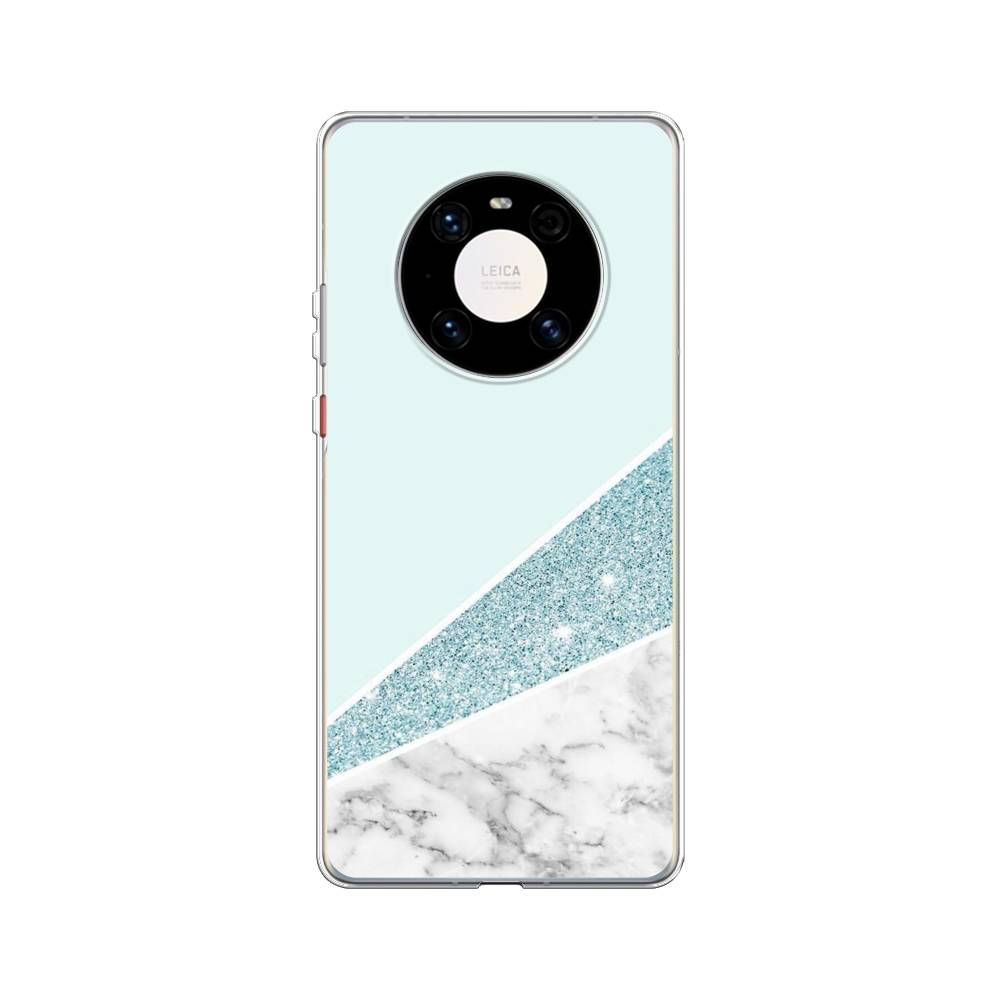 

Чехол Awog на Huawei Mate 40 Pro "Мрамор с голубыми блестками", Голубой;белый, 6104450-3