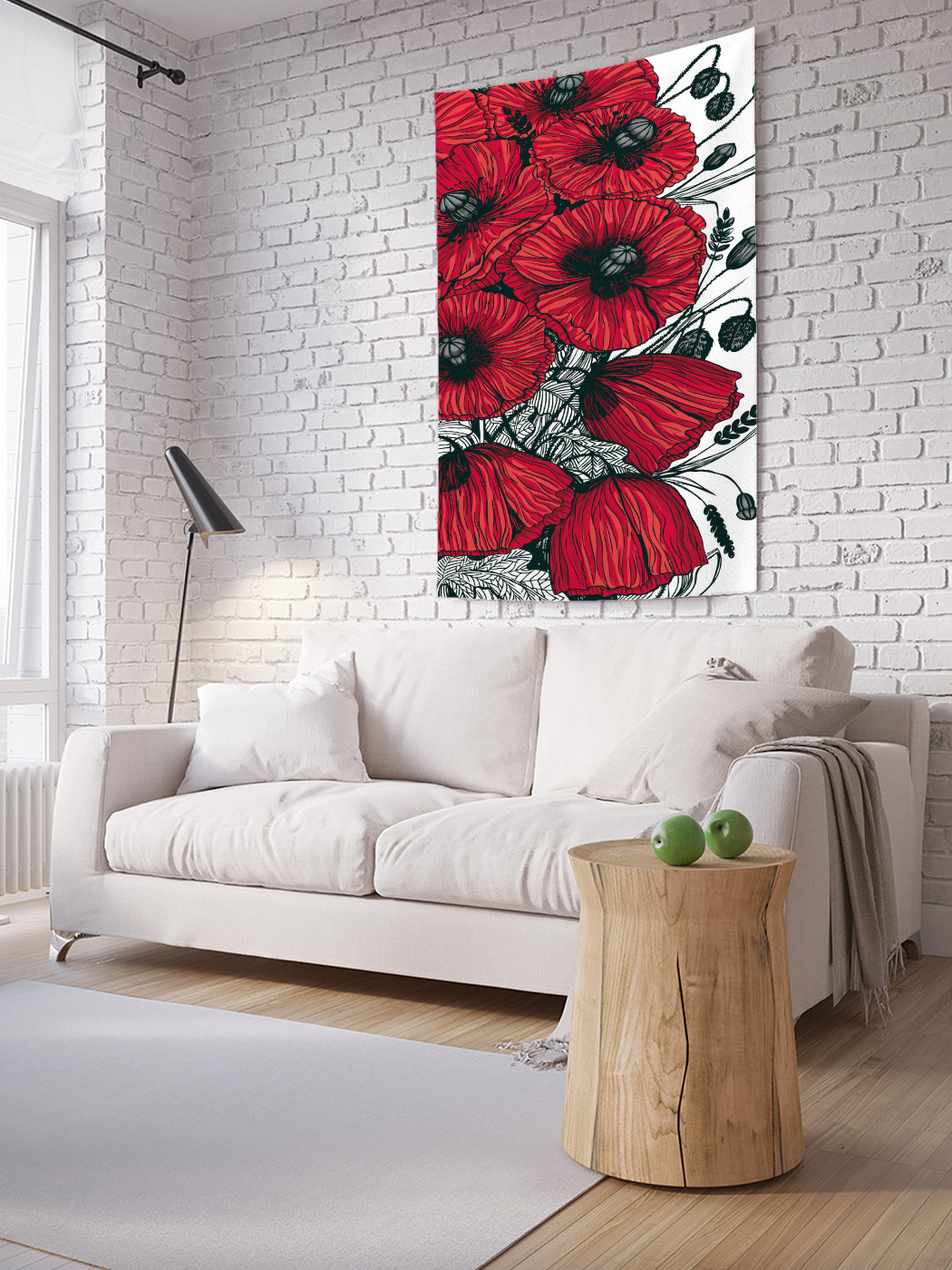 

Вертикальное фотопанно на стену JoyArty Багряные маки 150x200 см, Багряные маки