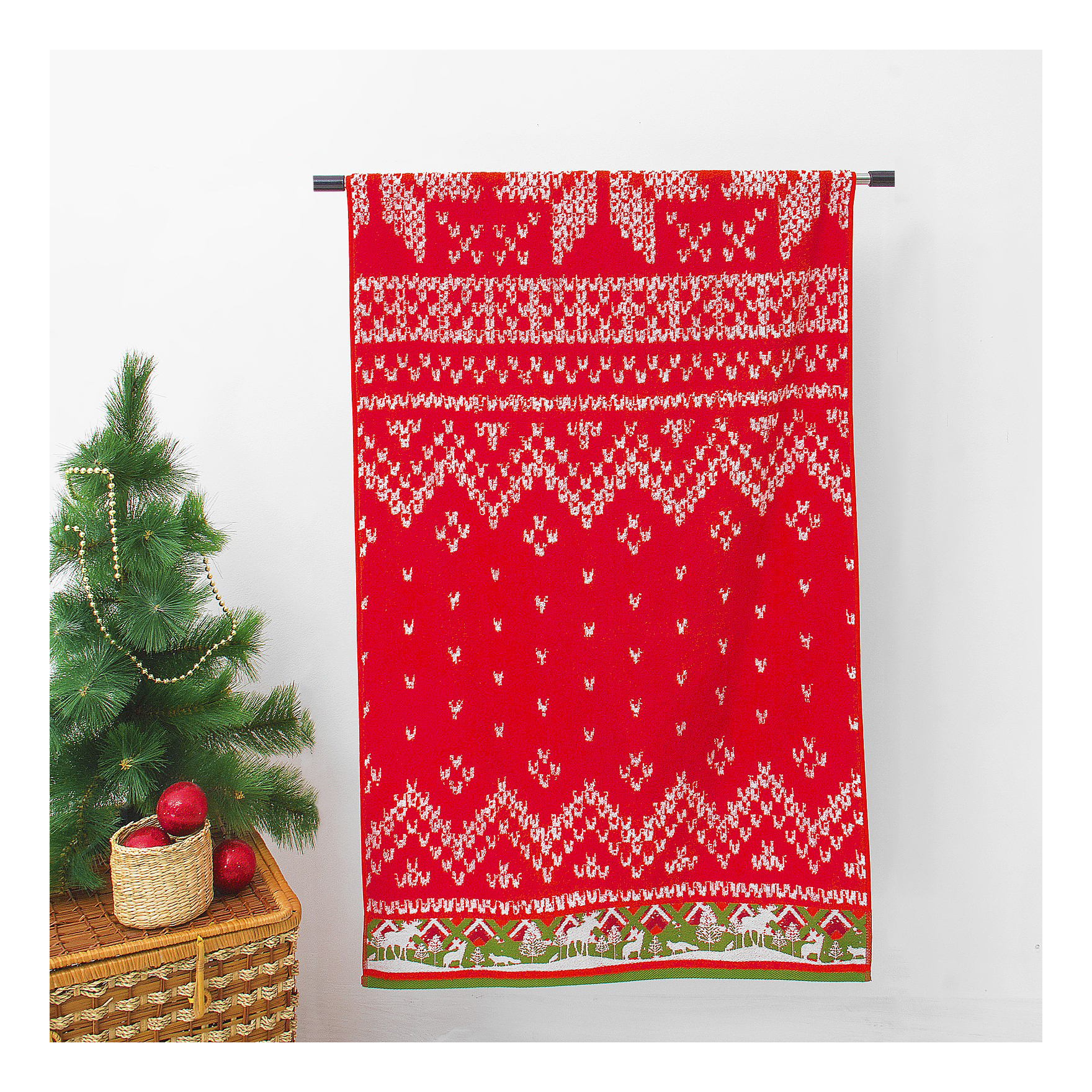 

Полотенце ДМ-Люкс Norway 70x130 см махровое красное