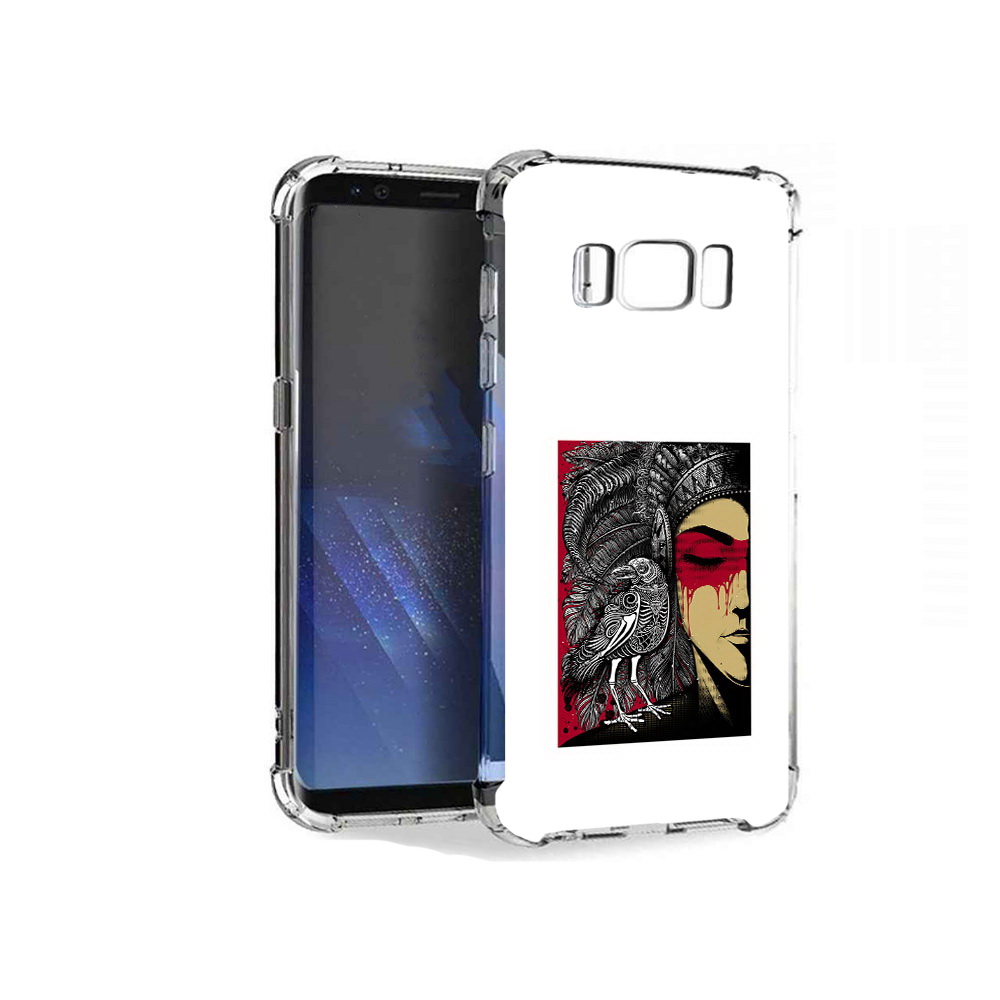 

Чехол MyPads Tocco для Samsung Galaxy S8+ девушка с вороном в абстракции, Tocco