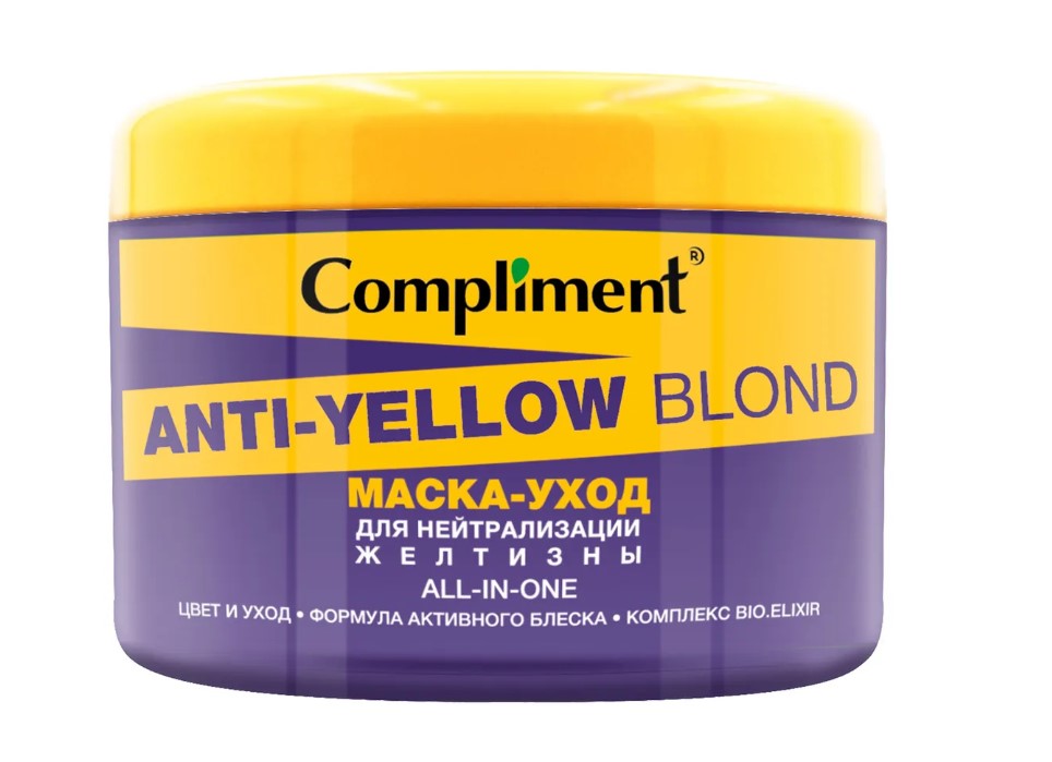 Маска-уход Compliment Anti-Yellow Blond 913196 для нейтрализации желтизны, 500 мл pl маска для волос репейная с витаминами банка 250 мл