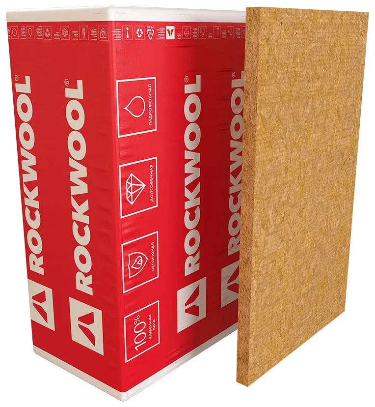 

ROCKWOOL Венти Баттс Оптима каменная вата для вентил. фасадов 1000х600х50мм (упак. 4шт)