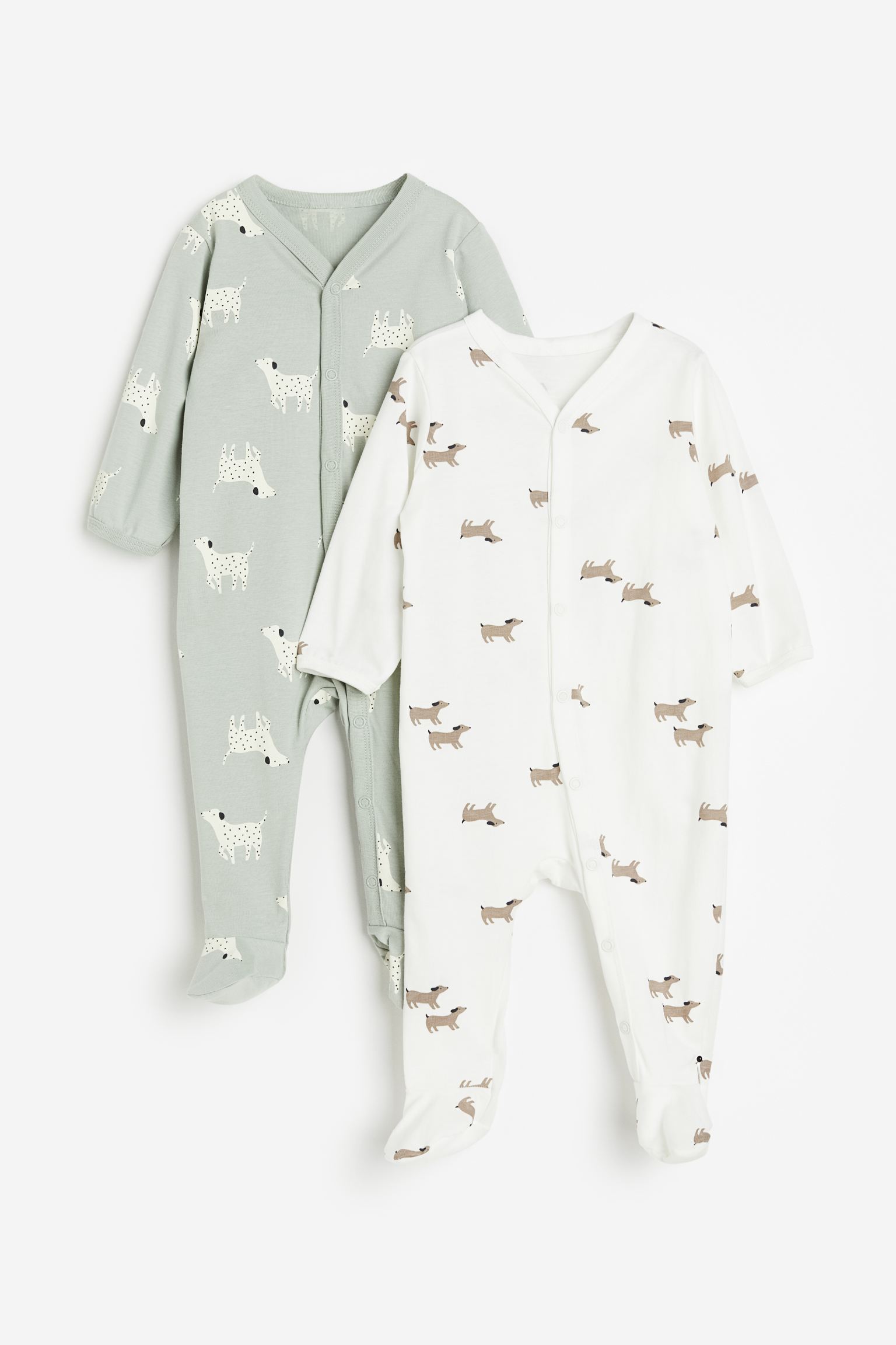 

Комбинезон детский 2 штуки H&M 120143600, белый/собаки, 74 (доставка из-за рубежа), 120143600