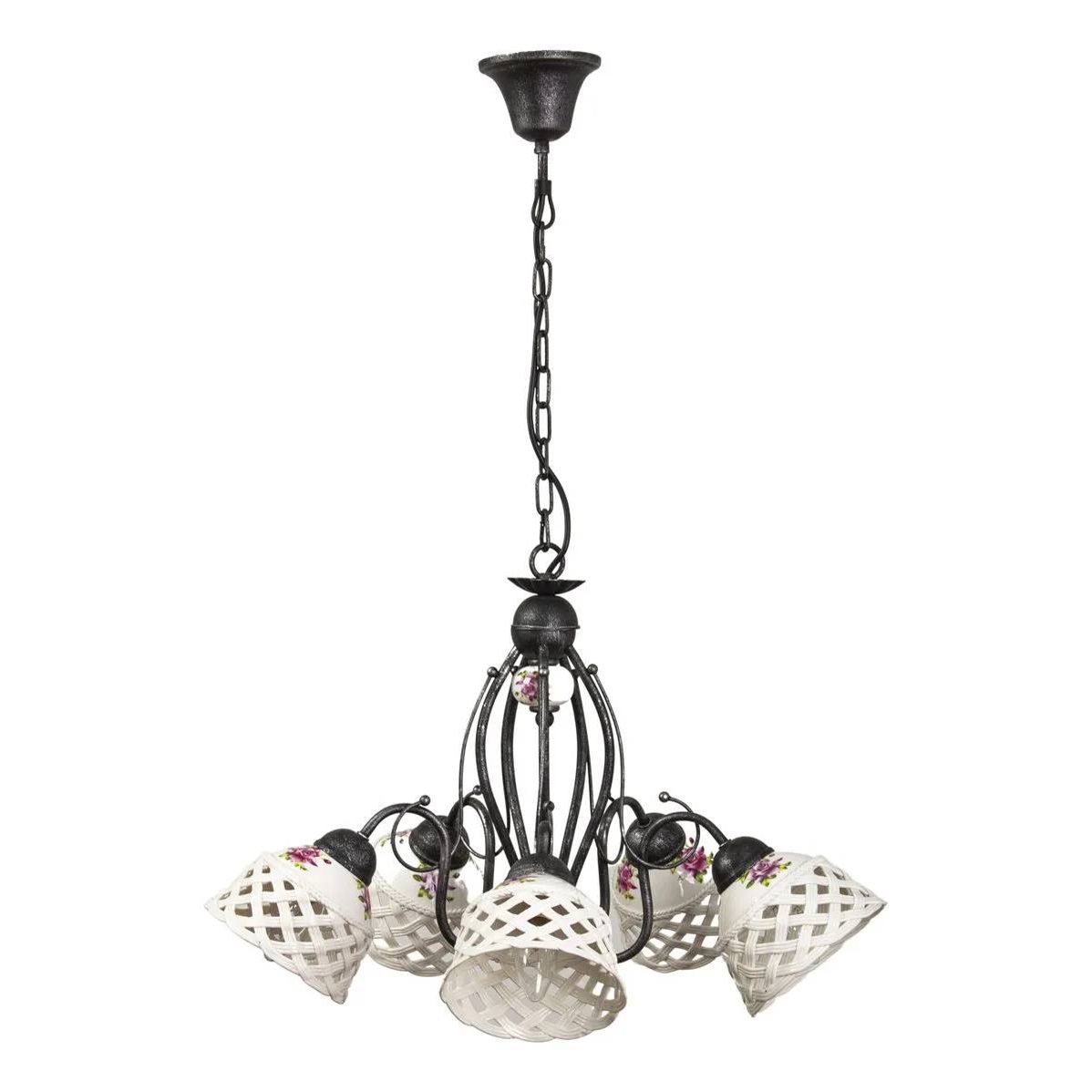 

Люстра Abrasax MDK9365/5A Black E27 бело-черная