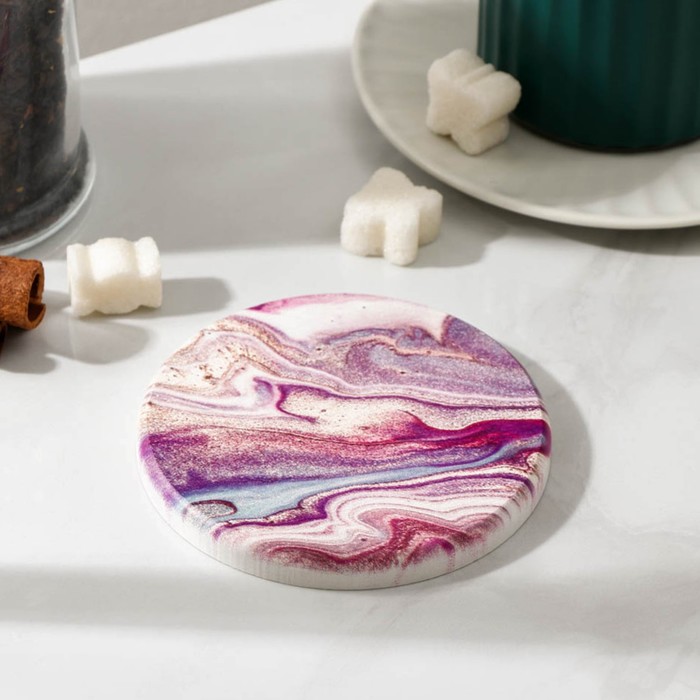 

Подставка под горячее Pink illusion, 10х10 см, диатомит