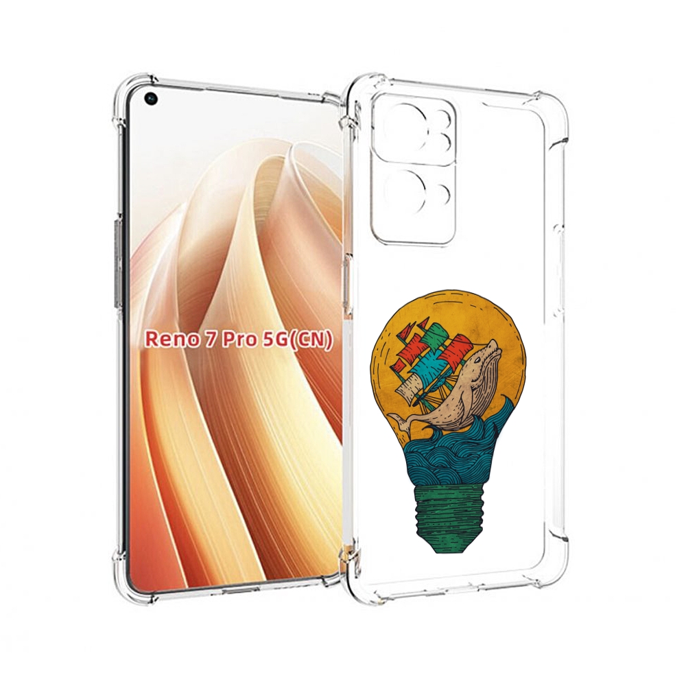 Чехол MyPads кит в лампочке с парусами для OPPO Reno7 Pro 5G