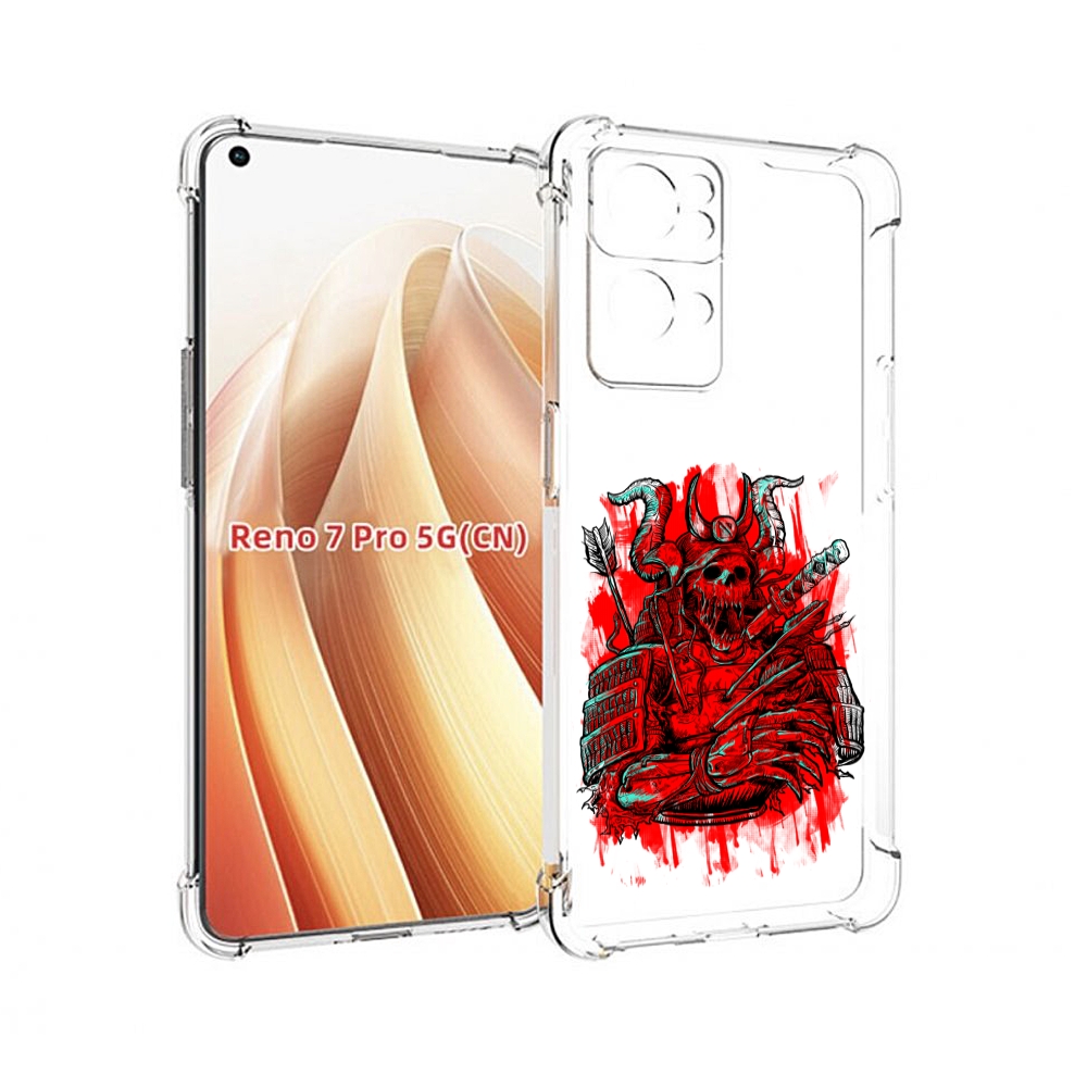 

Чехол MyPads красный скелет воин для OPPO Reno7 Pro 5G, Прозрачный, Tocco