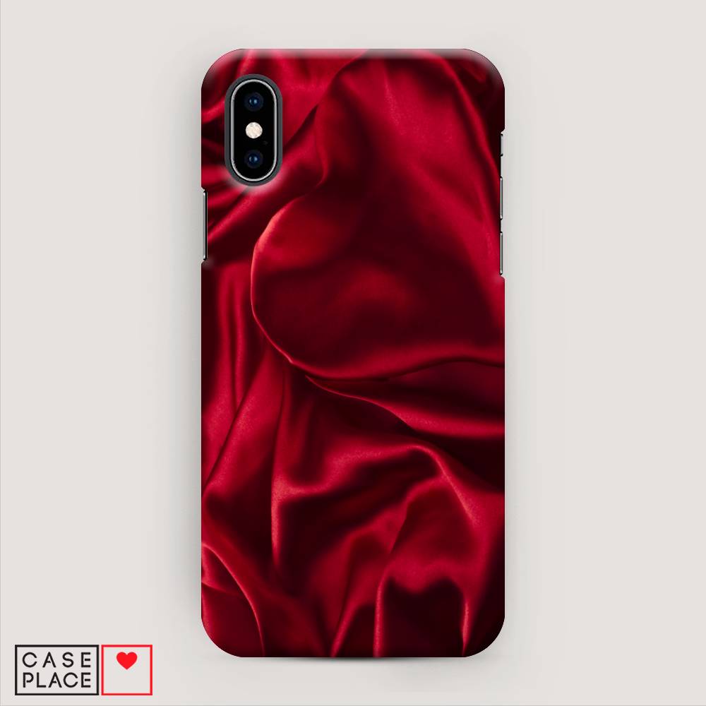 

Пластиковый чехол "Текстура красный шелк" на Apple iPhone XS (10S), 11820-2