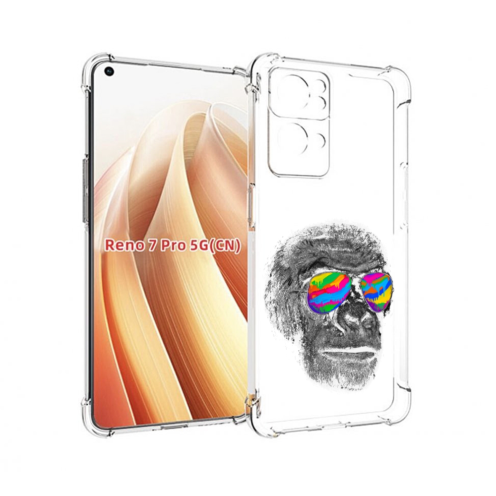 

Чехол MyPads крутая обезьяна в очках для OPPO Reno7 Pro 5G, Прозрачный, Tocco