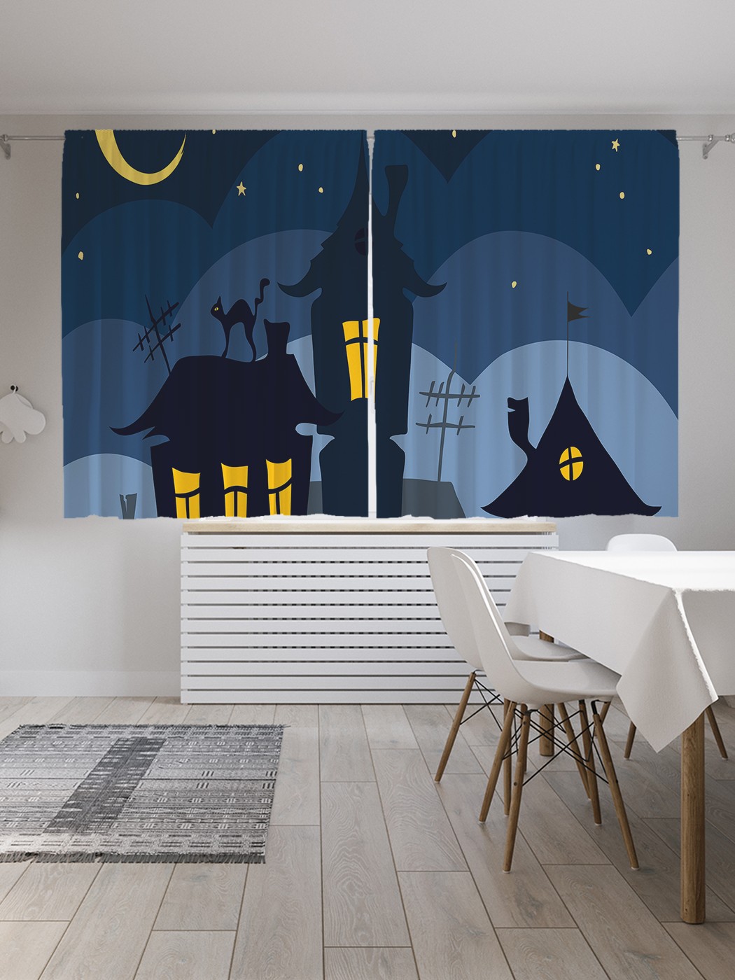 

Классические шторы JoyArty "Сказочная ночь", серия Oxford DeLux, 2 полотна 145x180 см, Сказочная ночь