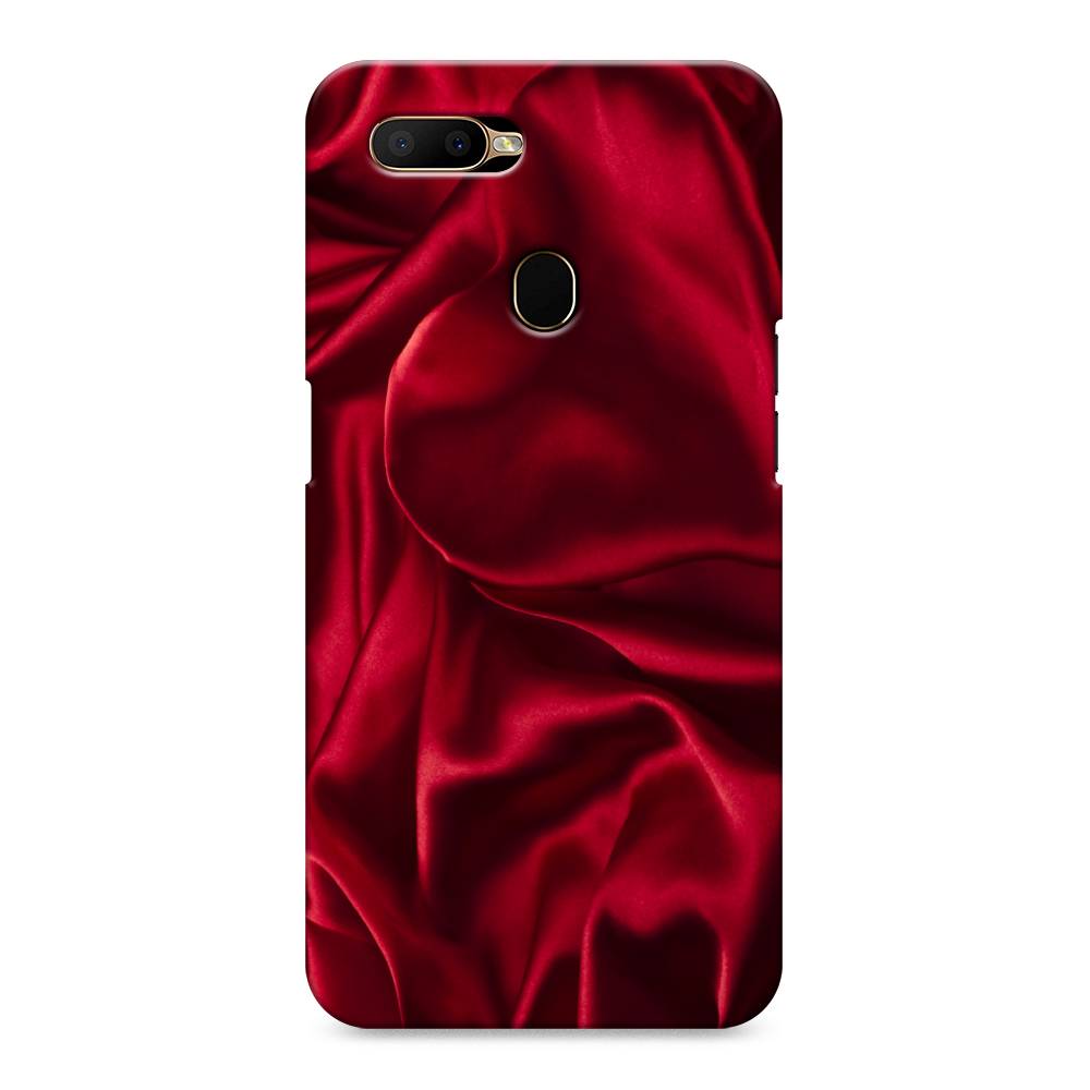 фото Пластиковый чехол "текстура красный шелк" на oppo a5s awog