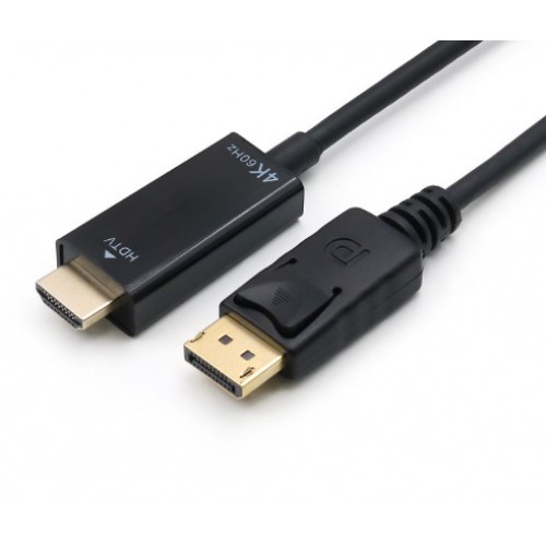 

Переходник KS-IS DP - HDMI вилка-вилка 1.8м (KS-752-1.8) черный, Кабель-переходник 4K DP M в HDMI M KS-is активный 1.8м