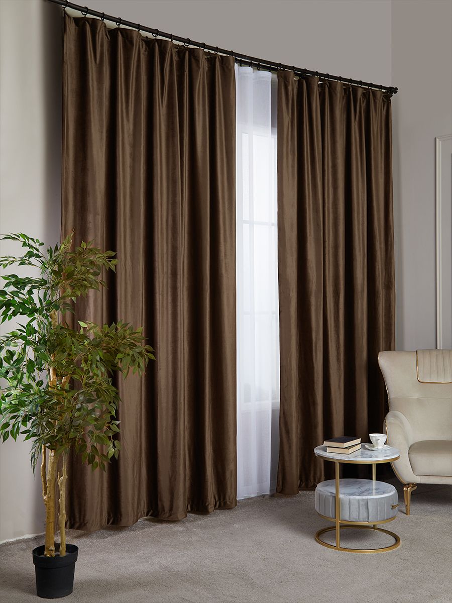 

Комплект штор A&H Бархат 300x260 см на шторной ленте, 2 шт, 2velvet-2