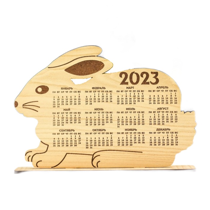 

Календарь в форме кролика 2023, 16,3х11,2 см