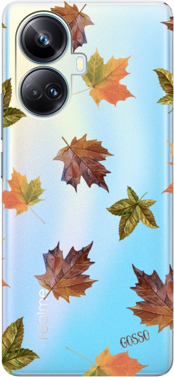 

Силиконовый чехол на Realme 10 Pro+ с 3D принтом "Maple" прозрачный, Прозрачный;оранжевый, 158639