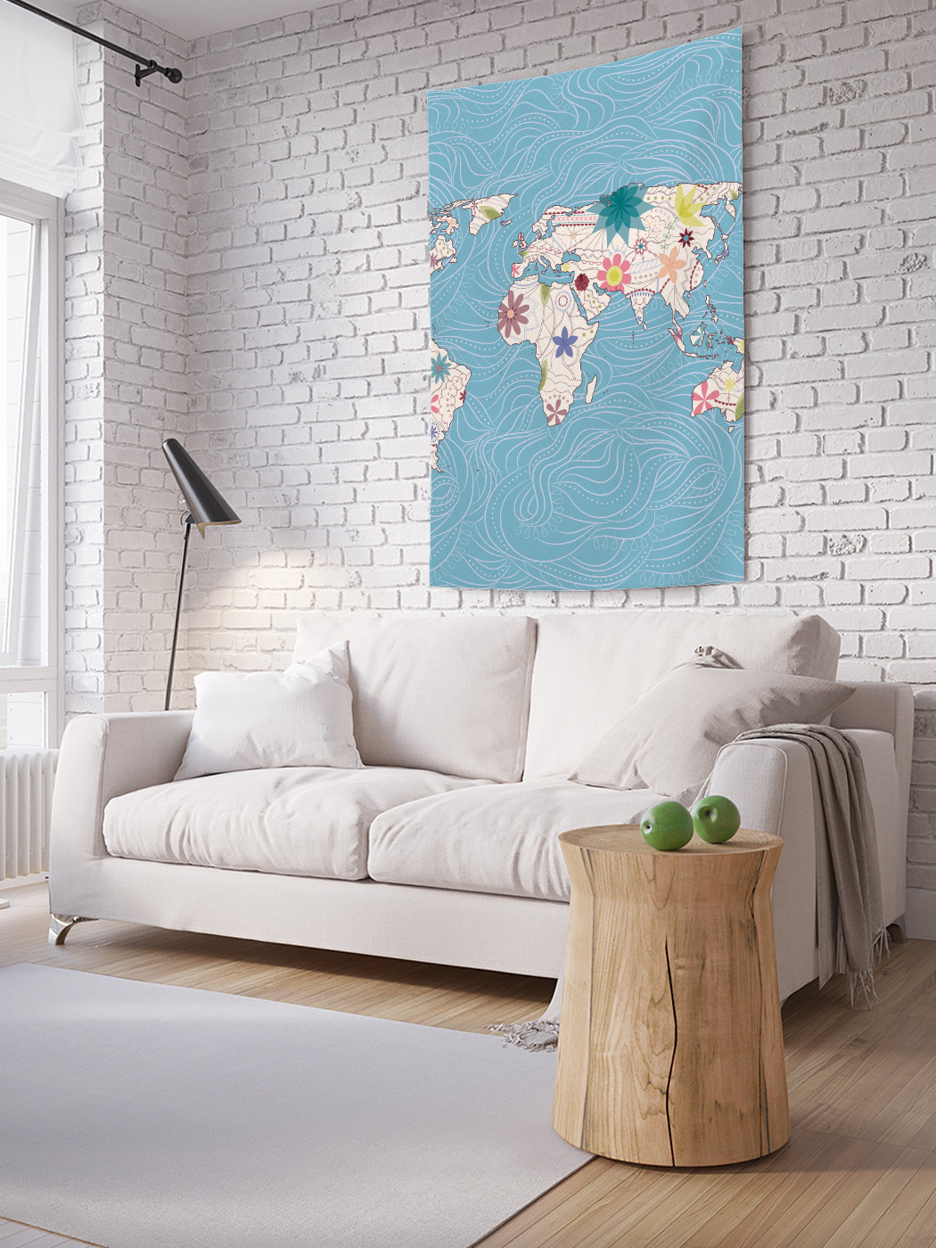 

Вертикальное фотопанно на стену JoyArty Карта с цветами 100x150 см, Карта с цветами