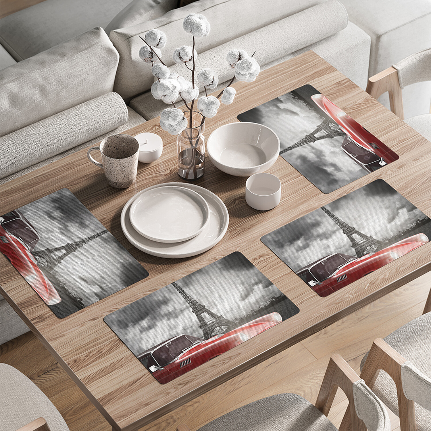 

Комплект салфеток JoyArty Авто перед эйфелевой башней для сервировки стола 46x30 см, 4шт, Красный, Авто перед эйфелевой башней