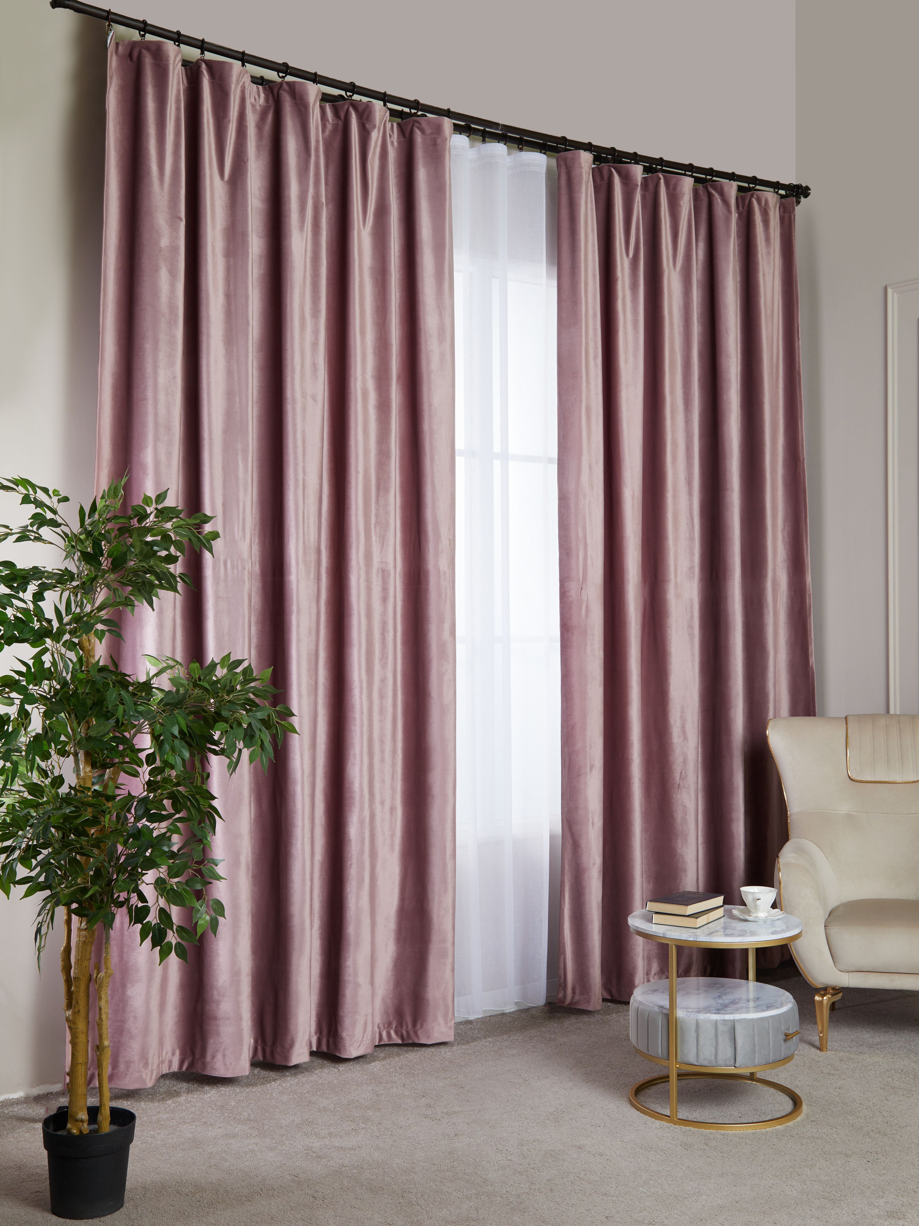 

Комплект штор A&H Бархат 300x270 см на шторной ленте, 2 шт, 2velvet-2