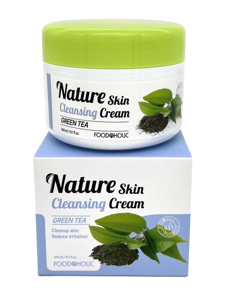 Крем для лица FoodaHolic Nature Skin Green Tea очищающий с зеленым чаем, 300 мл