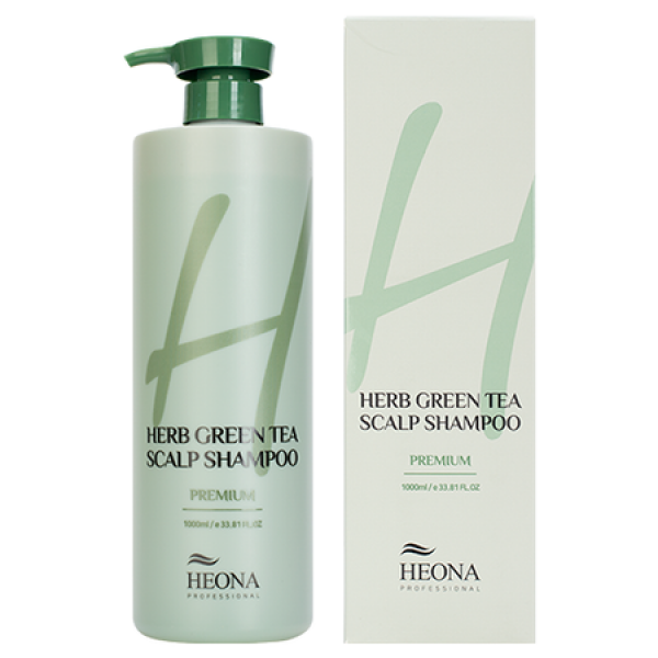 Шампунь Heona Professional Herb Green Tea Scalp Shampoo с экстрактом зеленого чая, 1000 мл