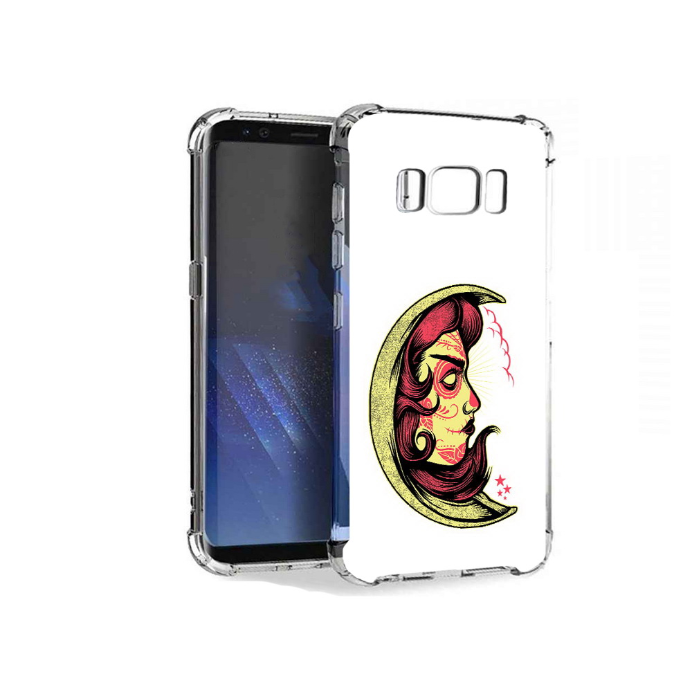 

Чехол MyPads Tocco для Samsung Galaxy S8+ желтый полумесяц с лицом девушки, Tocco