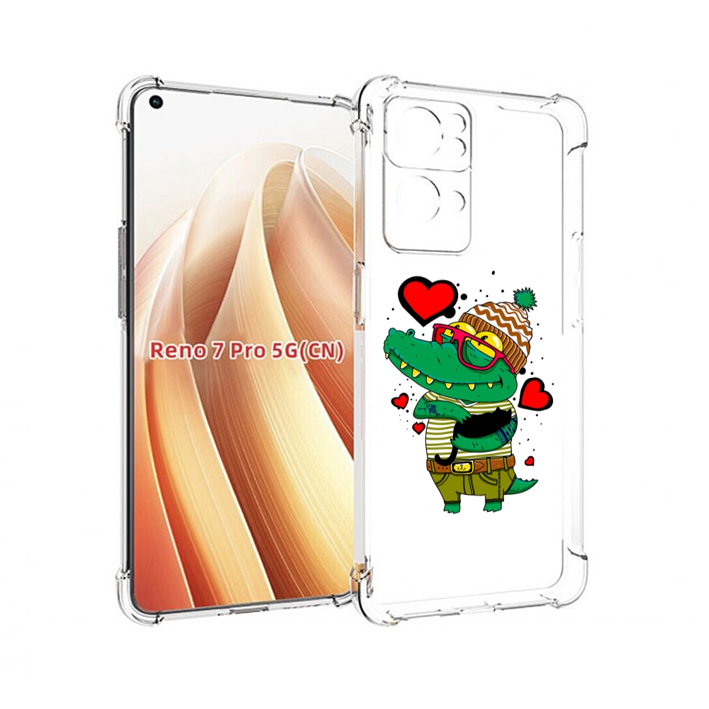 

Чехол MyPads Влюбленный крокодил для OPPO Reno7 Pro 5G, Прозрачный, Tocco