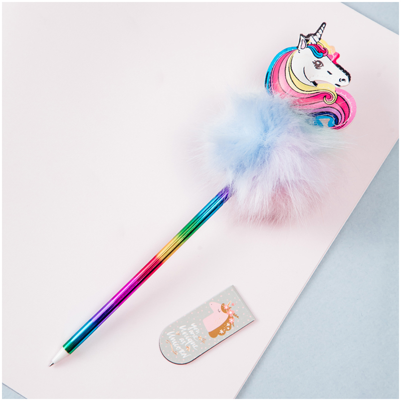 Ручка шариковая MESHU Rainbow Unicorn синяя 07мм корпус ассорти с топпером 12шт 2828₽