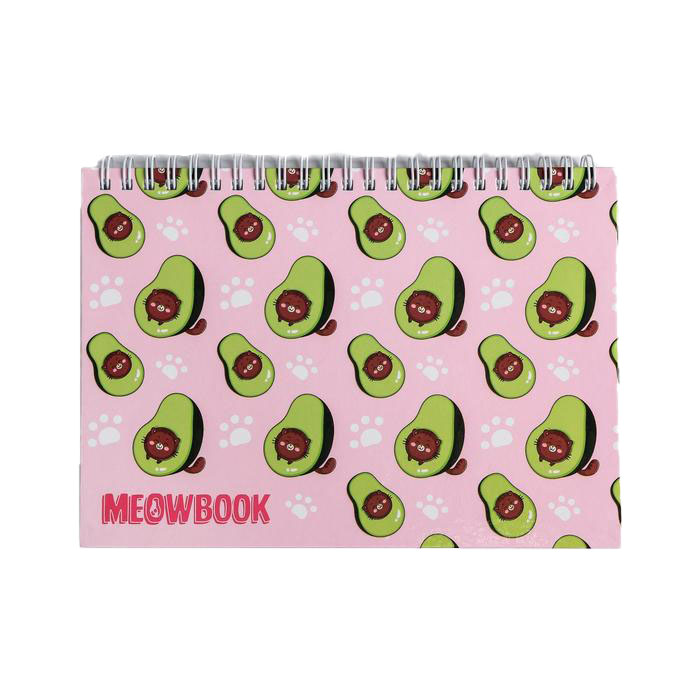 

Скетчбук горизонтальный на гребне Meow Book А5, 80 л, 100 г/м