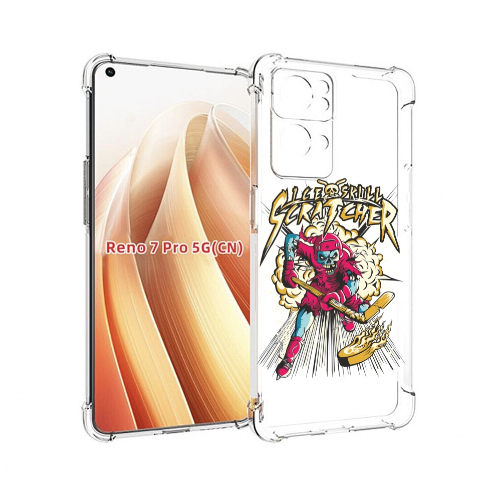 

Чехол MyPads нарисованный скелет хоккеист для OPPO Reno7 Pro 5G, Прозрачный, Tocco